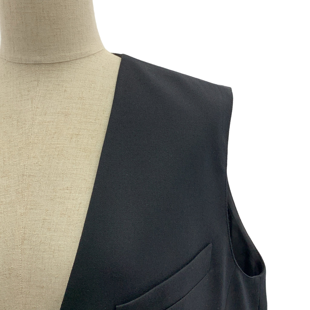 MM6 Maison Margiela / 엠엠 식스 메종 마르제라 | 2019SS | 울 혼련 능직 V 넥 민소매 원피스 점퍼 스커트 |