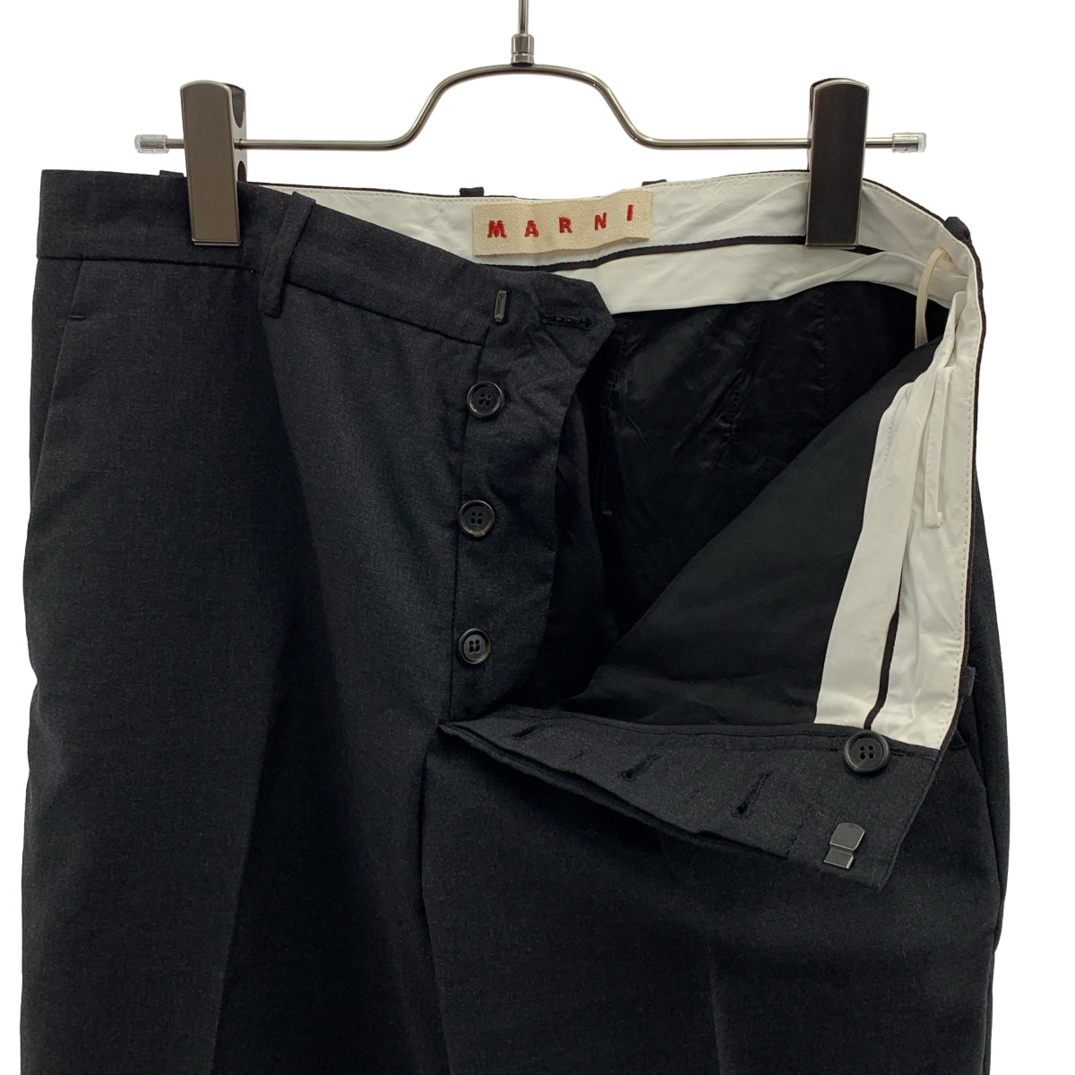 MARNI / マルニ | ウール スラックス パンツ | 40 | チャコール