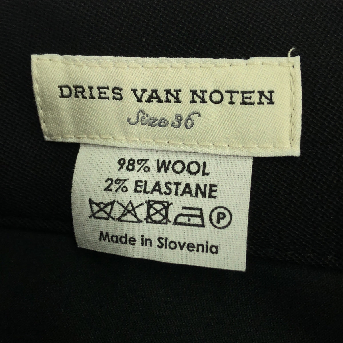 DRIES VAN NOTEN / ドリスヴァンノッテン | 裾ジップスリット ワイド テーパード スラックスパンツ | 36 | ブラック | レディース