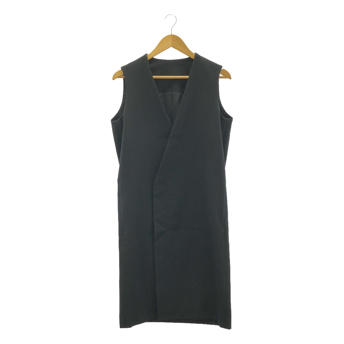 GORSCH | Wool long vest sleeveless coat / fully lined | 2 | Black | Women's