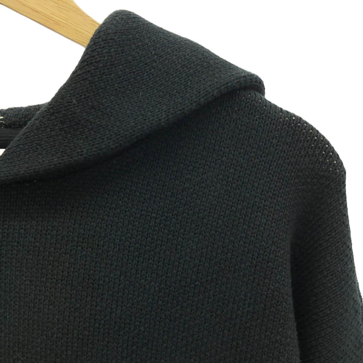 【美品】  FOG ESSENTIALS / エフオージーエッセンシャルズ | KNIT SWEATER ロゴ ニット パーカー | M | ブラック | メンズ