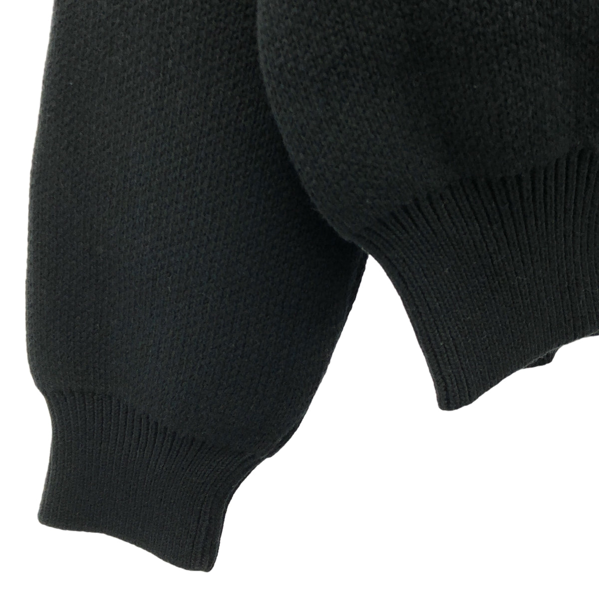 【美品】  FOG ESSENTIALS / エフオージーエッセンシャルズ | KNIT SWEATER ロゴ ニット パーカー | M | ブラック | メンズ