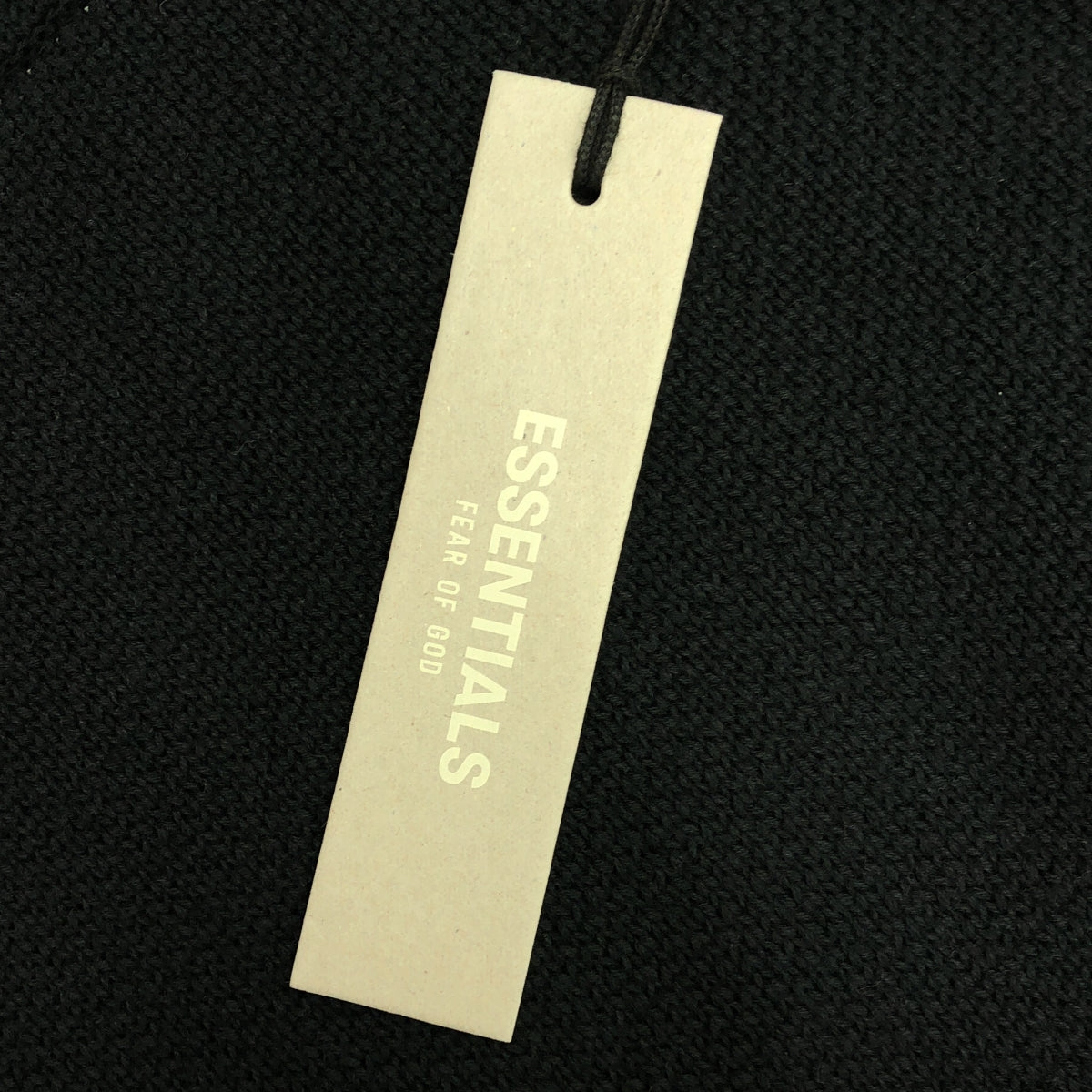 【美品】  FOG ESSENTIALS / エフオージーエッセンシャルズ | KNIT SWEATER ロゴ ニット パーカー | M | ブラック | メンズ