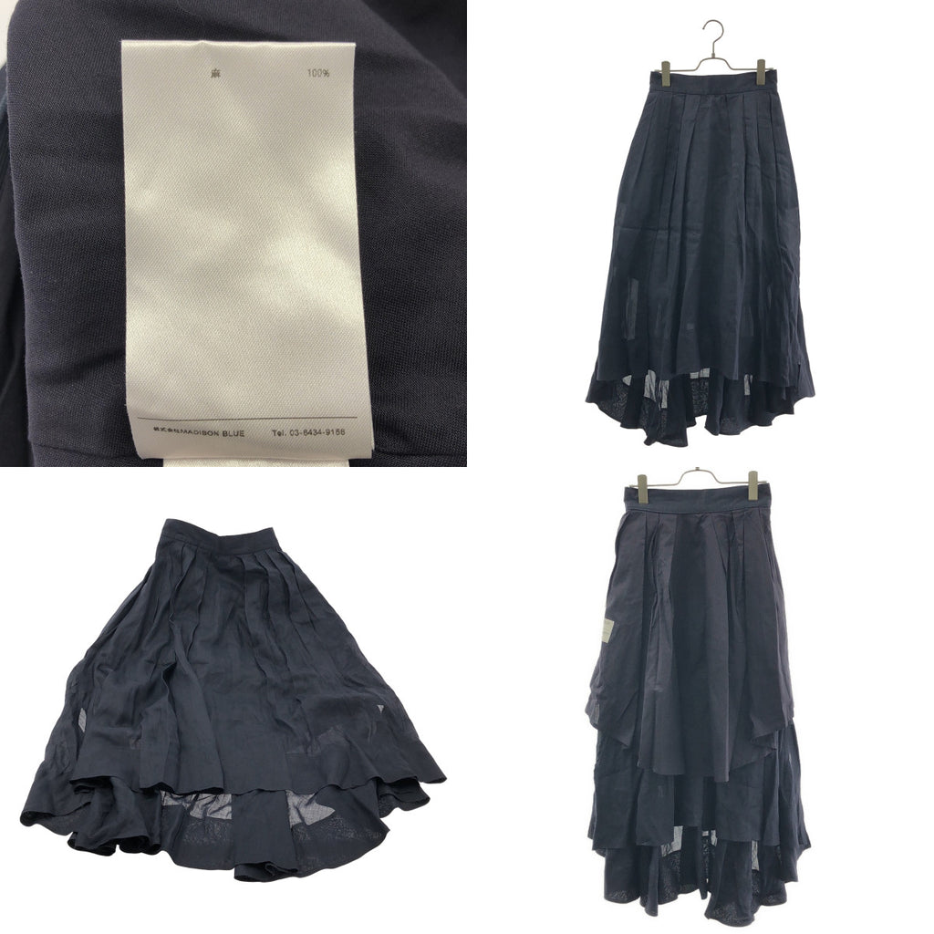 MADISON BLUE / マディソンブルー | 2022SS | TUCK VOLUME SKIRT RAMIE / バックジップ ボリューム スカート / 裏地付き | 01（S) | レディース