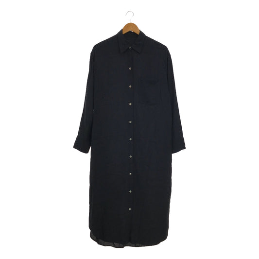 L'Appartement / アパルトモン | 2024SS | LONG SHIRT ONEPIECE キュプラ混 ロング シャツ ワンピース | F | ブラック | レディース