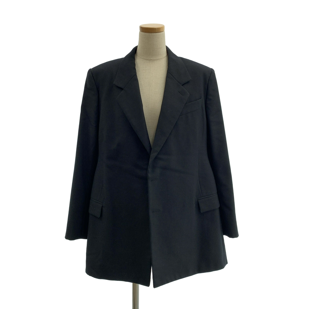 BALENCIAGA / バレンシアガ | ロゴボタン シングルブレスト テーラード ジャケット / 総裏地 | 34 | ブラック | レディース