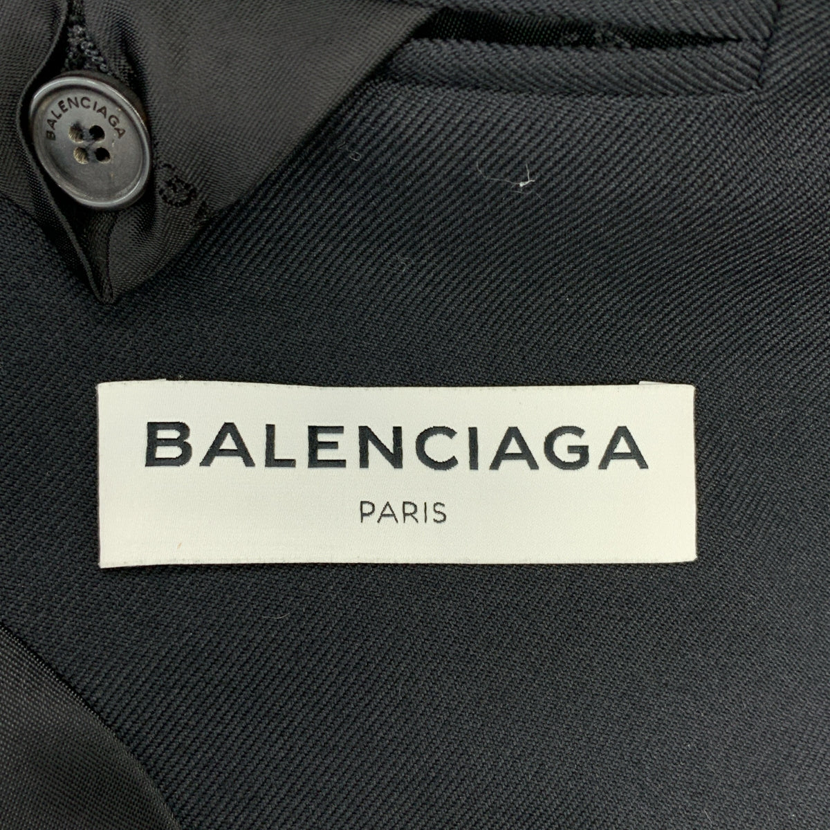 BALENCIAGA / バレンシアガ | ロゴボタン シングルブレスト テーラード ジャケット / 総裏地 | 34 | ブラック | レディース