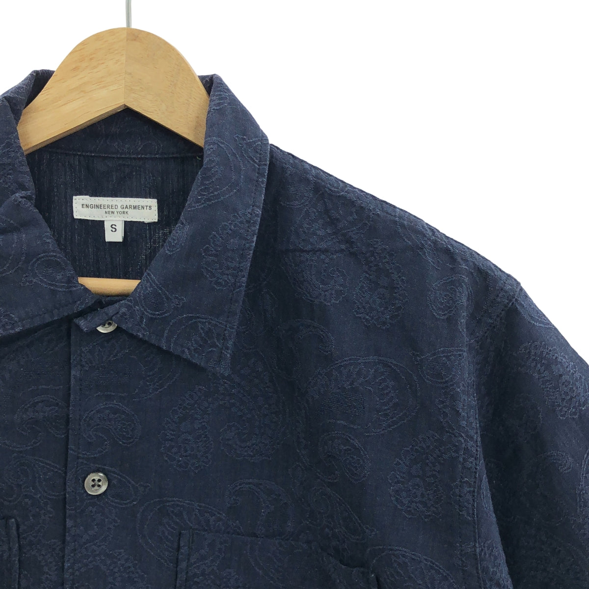 Engineered Garments / 엔지니어드 가멘츠 | CAMP SHIRT PAISLEY 페이즐리 자가드 캠프 셔츠 | S | 네이비 | 남성