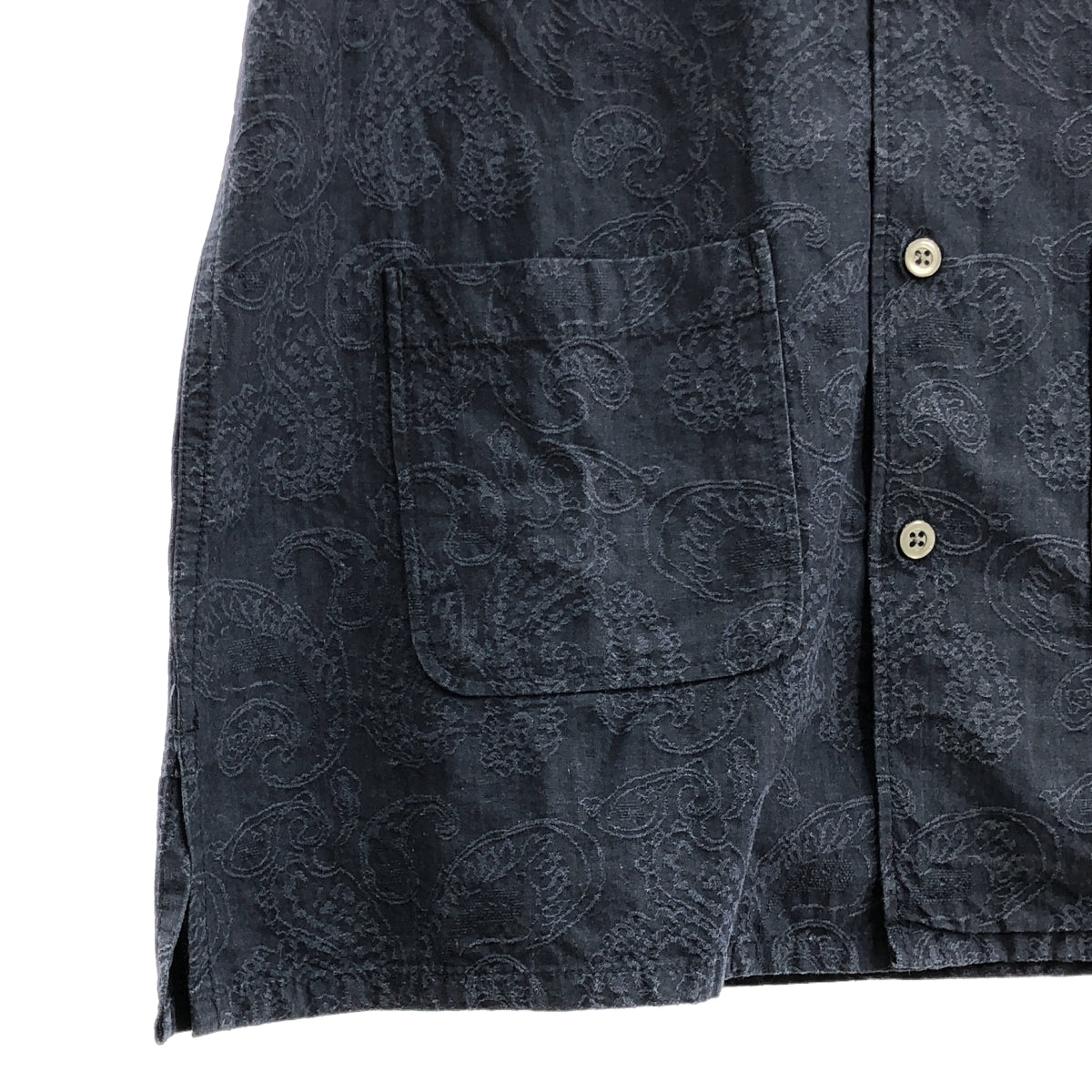 Engineered Garments / 엔지니어드 가멘츠 | CAMP SHIRT PAISLEY 페이즐리 자가드 캠프 셔츠 | S | 네이비 | 남성