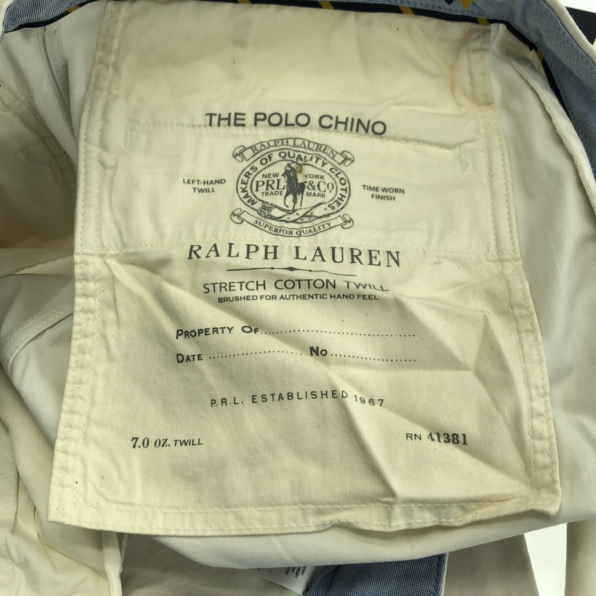 POLO RALPH LAUREN | 單點小馬標斜紋棉布褲 | 30碼 | 男士