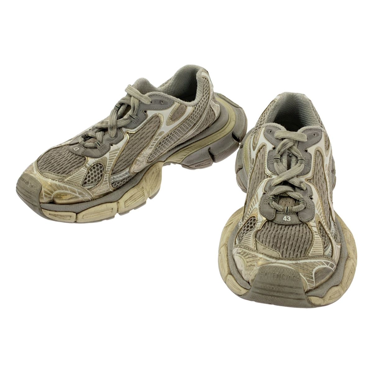 BALENCIAGA / バレンシアガ | 3XL ユーズド加工 ローカットスニーカー | 28.5 | グレー | メンズ