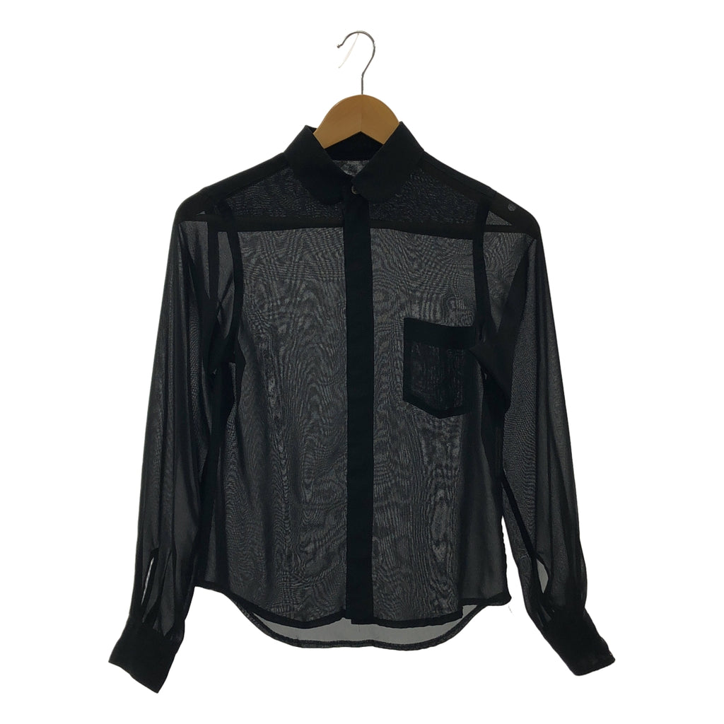 COMME des GARÇONS | 圓領按扣薄紗襯衫 | 黑色 | 女款