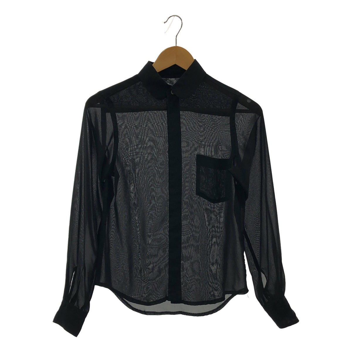 COMME des GARÇONS | 圓領按扣薄紗襯衫 | 黑色 | 女款