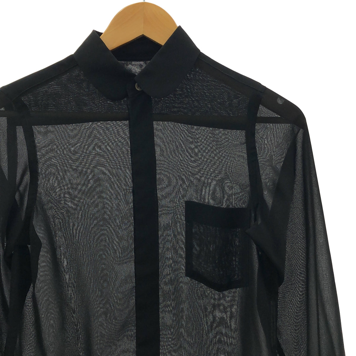 COMME des GARÇONS | 圓領按扣薄紗襯衫 | 黑色 | 女款