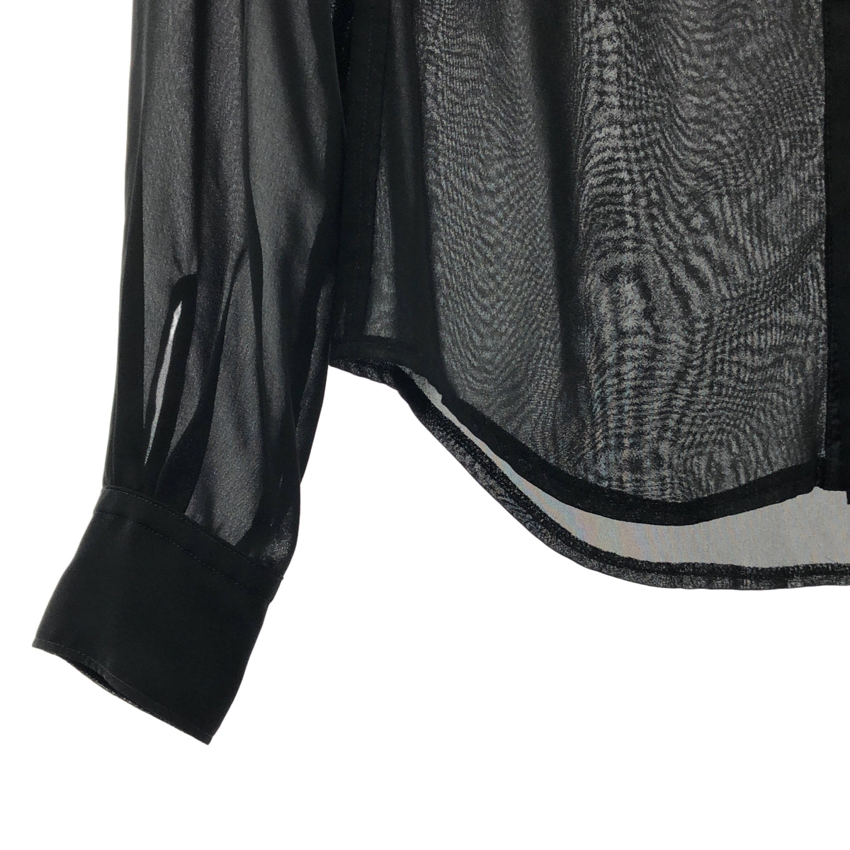 COMME des GARÇONS | 圓領按扣薄紗襯衫 | 黑色 | 女款