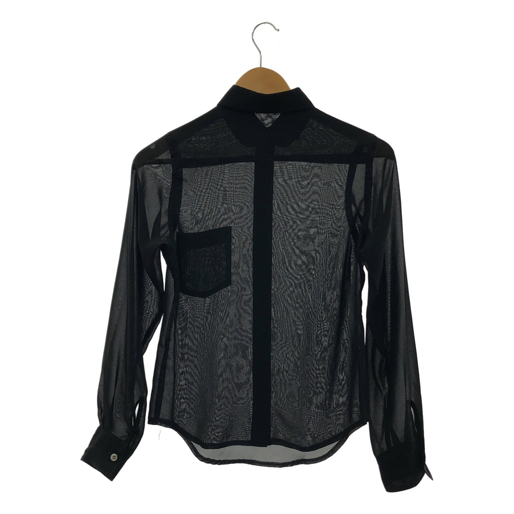 COMME des GARÇONS | 圓領按扣薄紗襯衫 | 黑色 | 女款