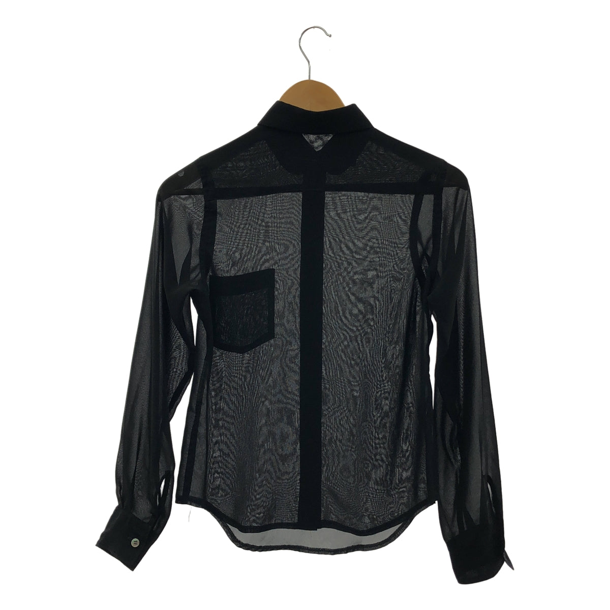 COMME des GARÇONS | 圓領按扣薄紗襯衫 | 黑色 | 女款
