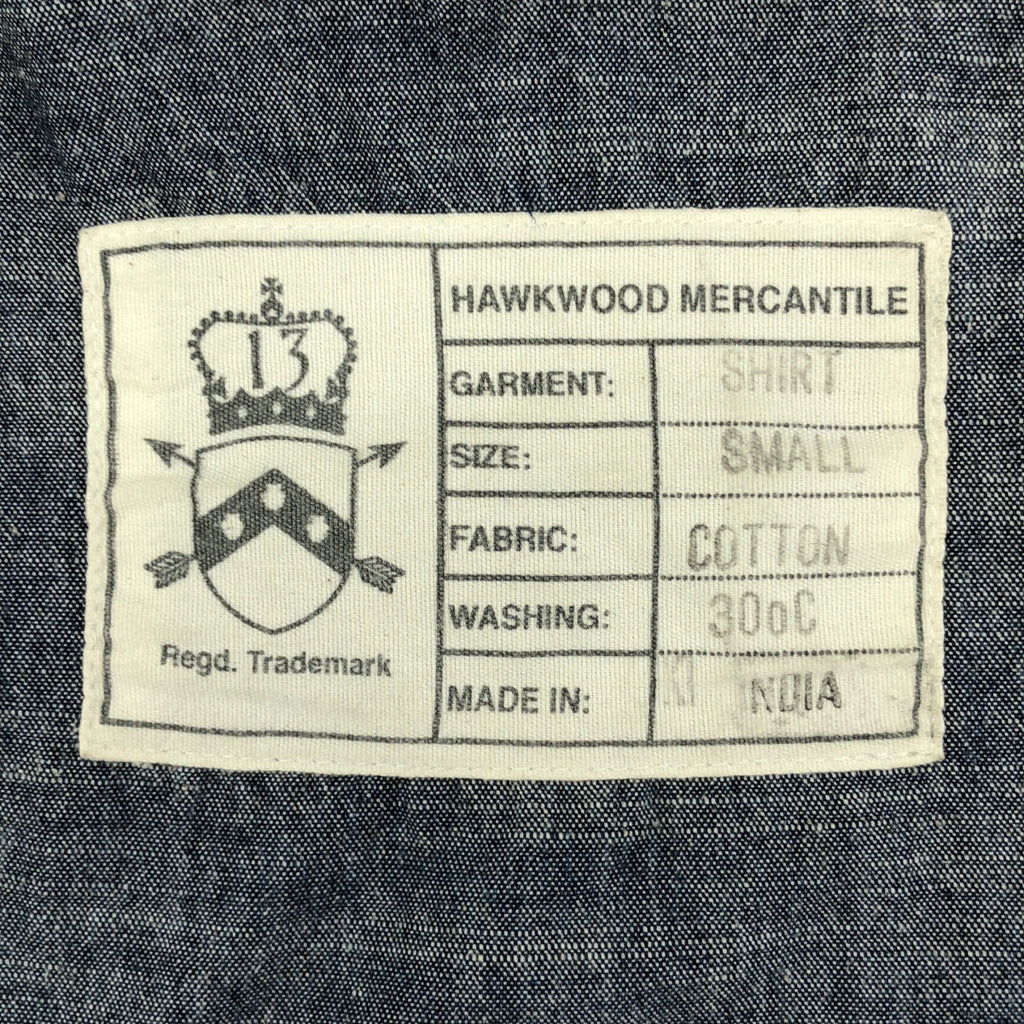 Hawkwood Mercantile | Rigger 襯衫棉質 Ringer Chambray 襯衫 | S | 藍色 | 男款