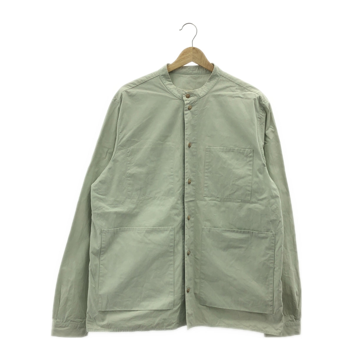 TOOGOOD / トゥーグッド | THE LOCKSMITH SHIRT PLAIN COTTON SILK ザロックスミスシャツ スタンドカラー コットンシルク | 4 | CELADON / ミントグリーン系 | メンズ