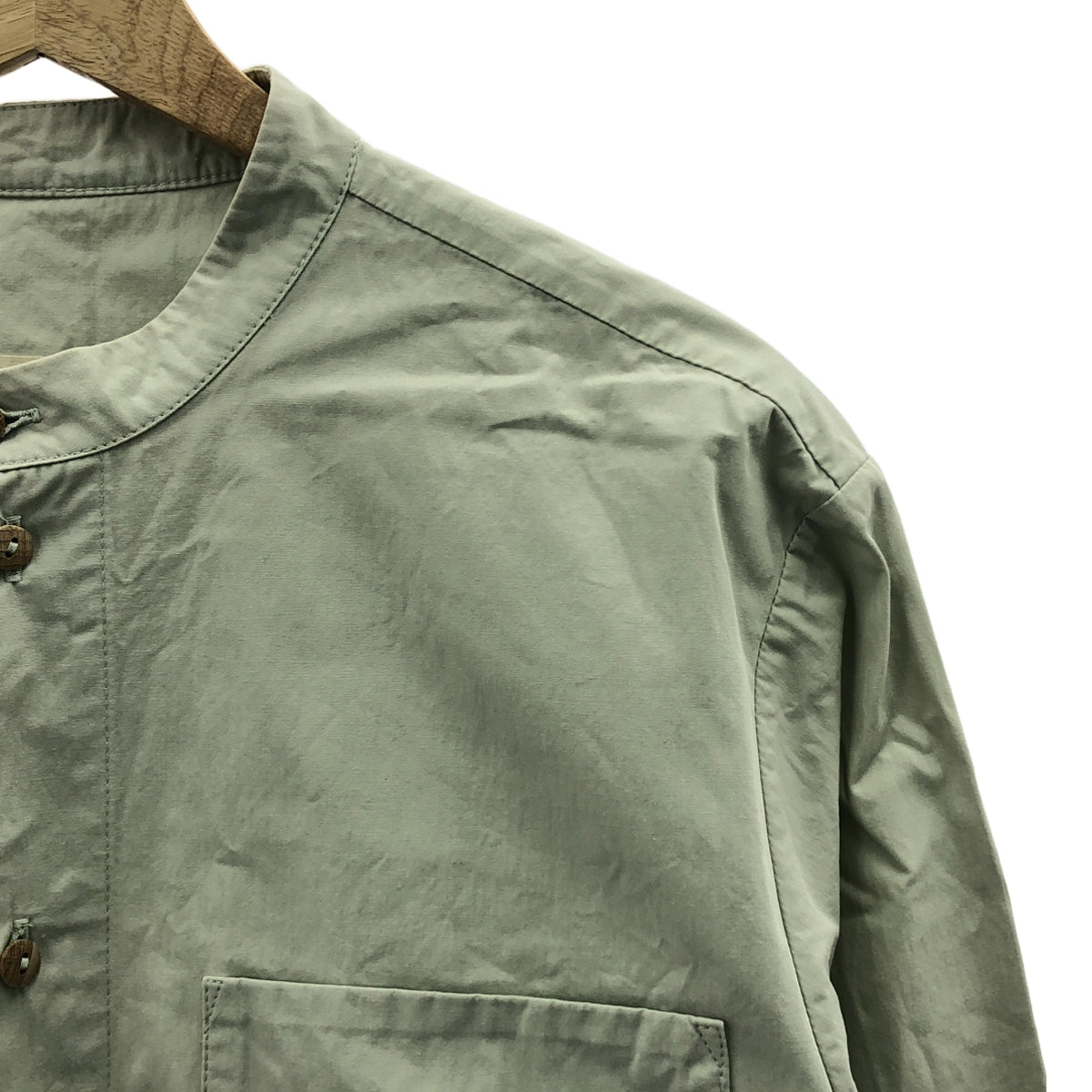 TOOGOOD / トゥーグッド | THE LOCKSMITH SHIRT PLAIN COTTON SILK ザロックスミスシャツ スタンドカラー コットンシルク | 4 | CELADON / ミントグリーン系 | メンズ