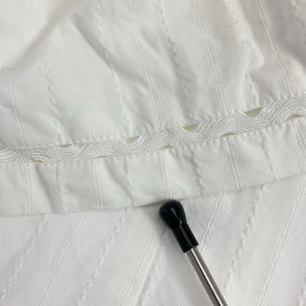 ne Quittez pas / ヌキテパ | Poplin Dobby Zigzag Tape Big Collar Dress / ギャザー ボリューム ドレス ワンピース / 裏地付き | M |