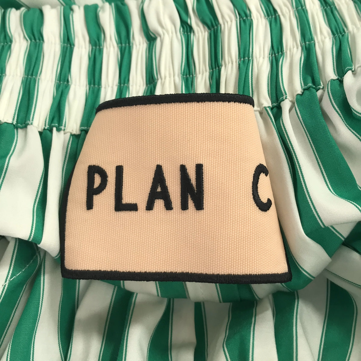 Plan C / プランシー | ストライプ ティアード フレアスカート | 36 | グリーン/ホワイト | レディース