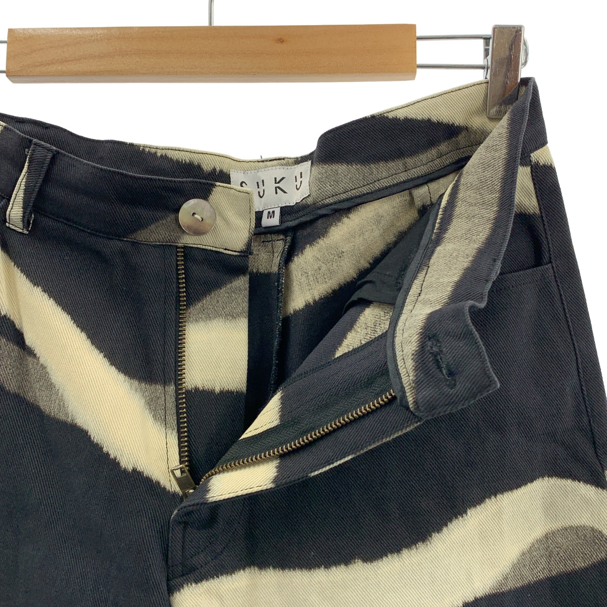 SUKU HOME / 스쿠 홈 | 총 무늬 와이드 데님 팬츠 | M | 여성