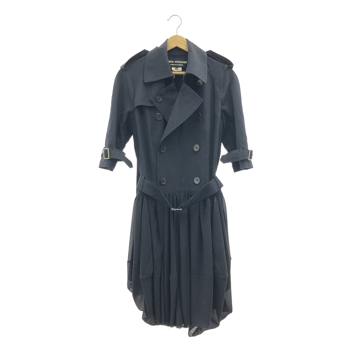 JUNYA WATANABE COMME des GARCONS / 준야와타나베 | 2011AW | 쉬폰 전환 개더 트렌치 코트 원피스 | XS | 여성