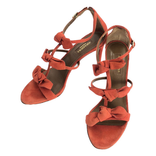 AQUAZZURA | Suede leather ribbon ankle strap sandals | 37 | Women's