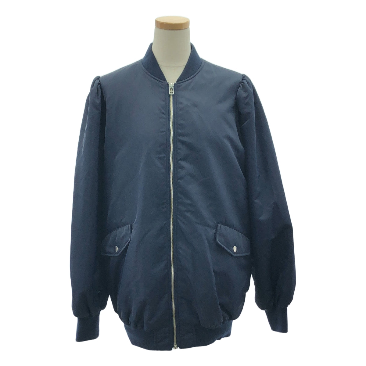 RIM.ARK / 림 아크 | 2022AW | Puff sleeve MA-1 long JK 퍼프 슬리브 재킷 | F | 네이비 | 여성