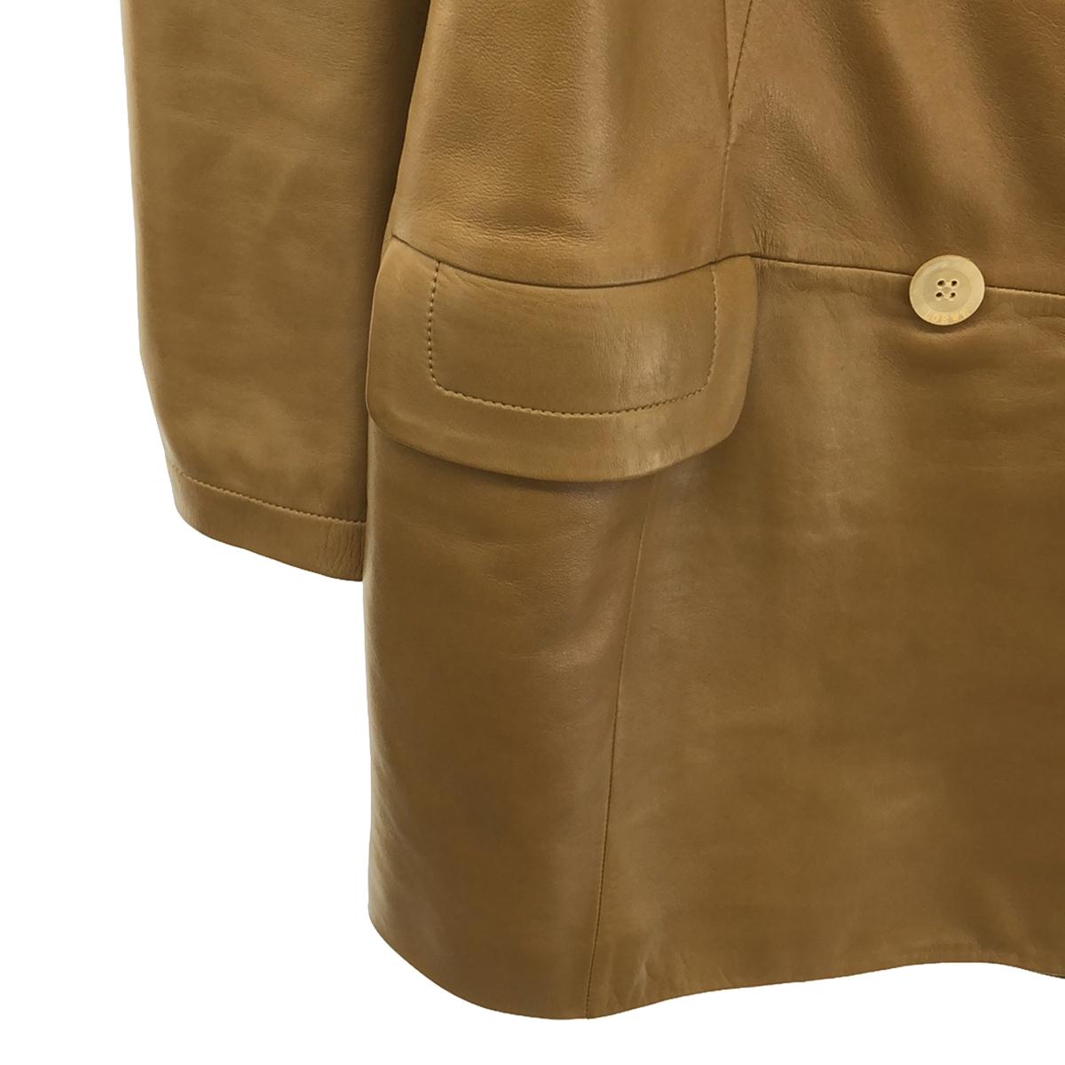 LOEWE | Double-breasted leather jacket | 38 | Brown | Women's