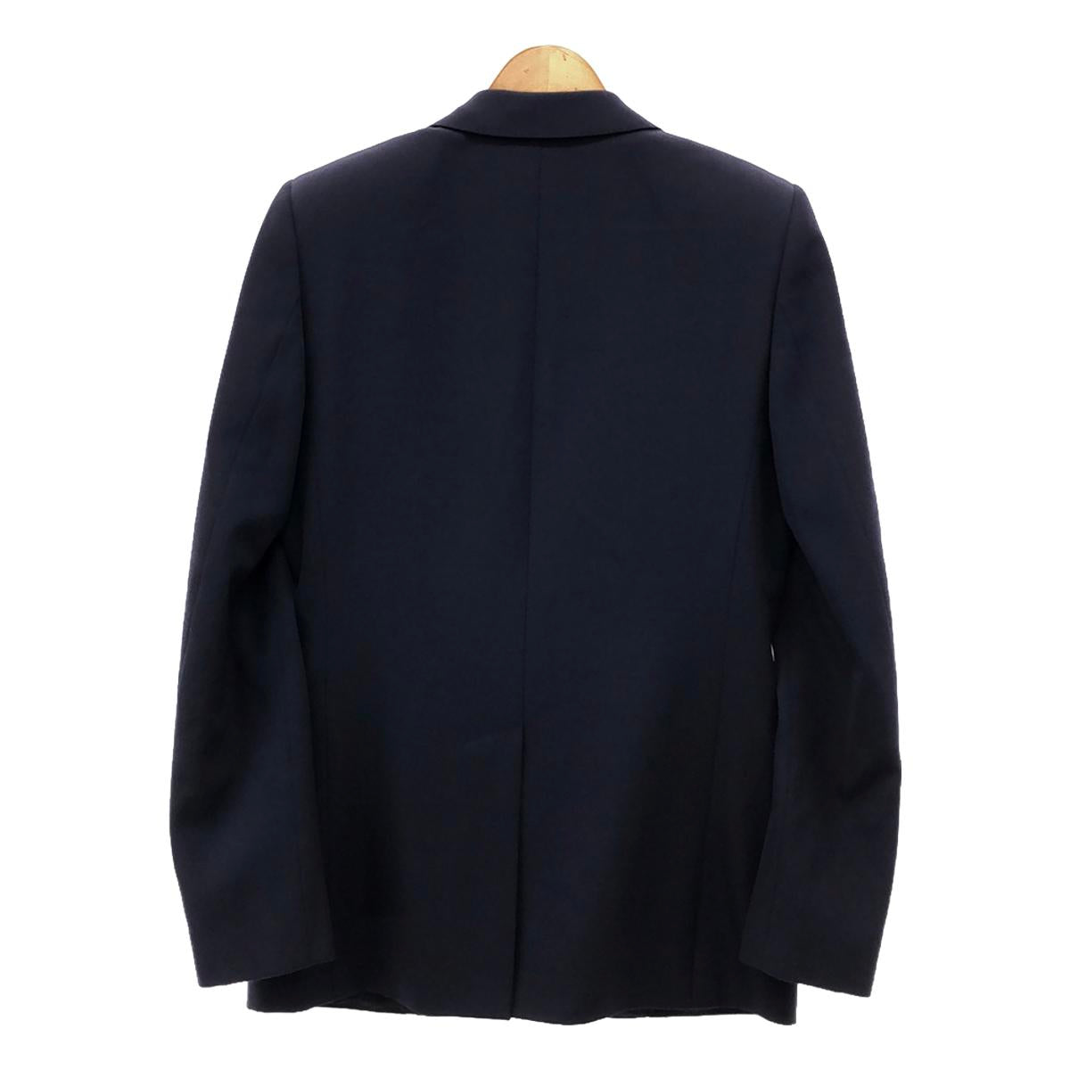 [Good Condition] SAINT LAURENT PARIS | 2015AW | SMOKING JACKET | Mixed-material silk-switched smoking tailored jacket | Fully lined | Size 46 | Navy | Men's