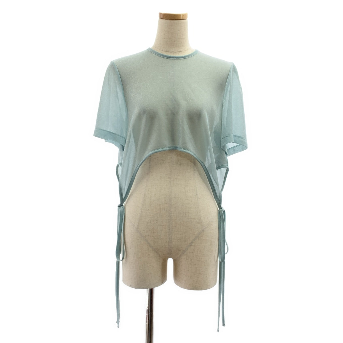 Mame Kurogouchi / 마메쿠로고우치 | 2024SS | Lame Jersey Cropped Sheer Top / 라메 저지 탑스 | 2 |