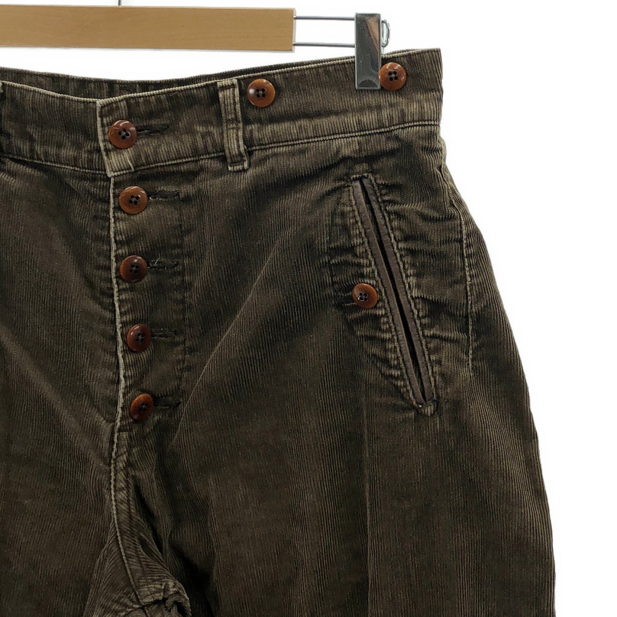 JUNYAWATANABE COMMEdesGARCONS MAN / 준야와타나베만 | 2009AW | 가죽 포켓 코듀로이 팬츠 | S | 브라운 | 남성