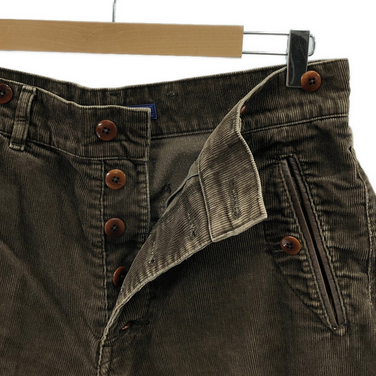 JUNYAWATANABE COMMEdesGARCONS MAN / 준야와타나베만 | 2009AW | 가죽 포켓 코듀로이 팬츠 | S | 브라운 | 남성