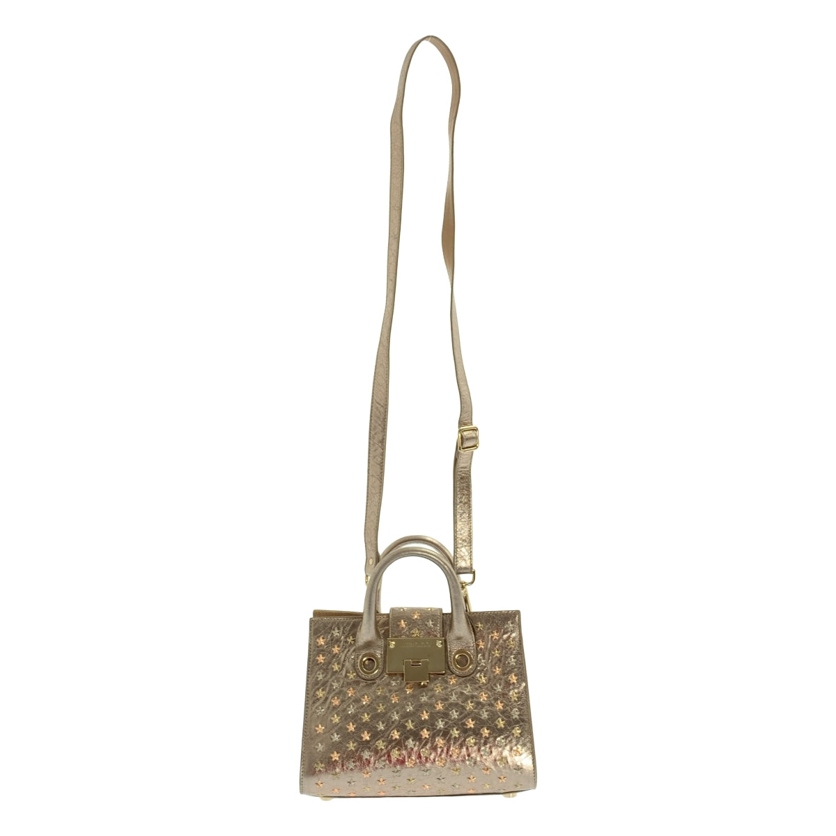JIMMY CHOO / ジミーチュウ | RAILEY ライリー / S 2way レザー スタッズ ショルダーバッグ | NUDE / METALLIC MIX | レディース