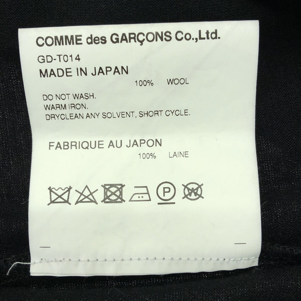 COMME des GARCONS / 컴데 갤슨 | 2019AW | 울 숄더 디자인 롱 슬리브 컷소우 | S | 블랙 | 여성