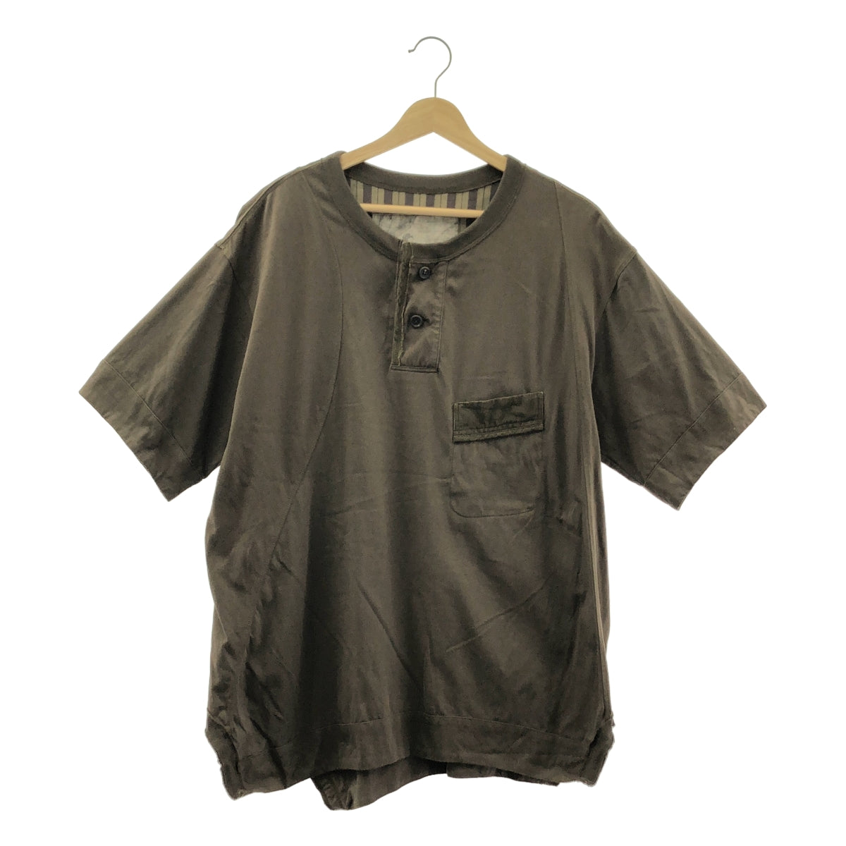 ziggy chen / ジギーチェン | 2025SS | Henley Neck T-Shirt / オーバーシルエット ヘンリーネック Tシャツ カットソー | 44 | メンズ