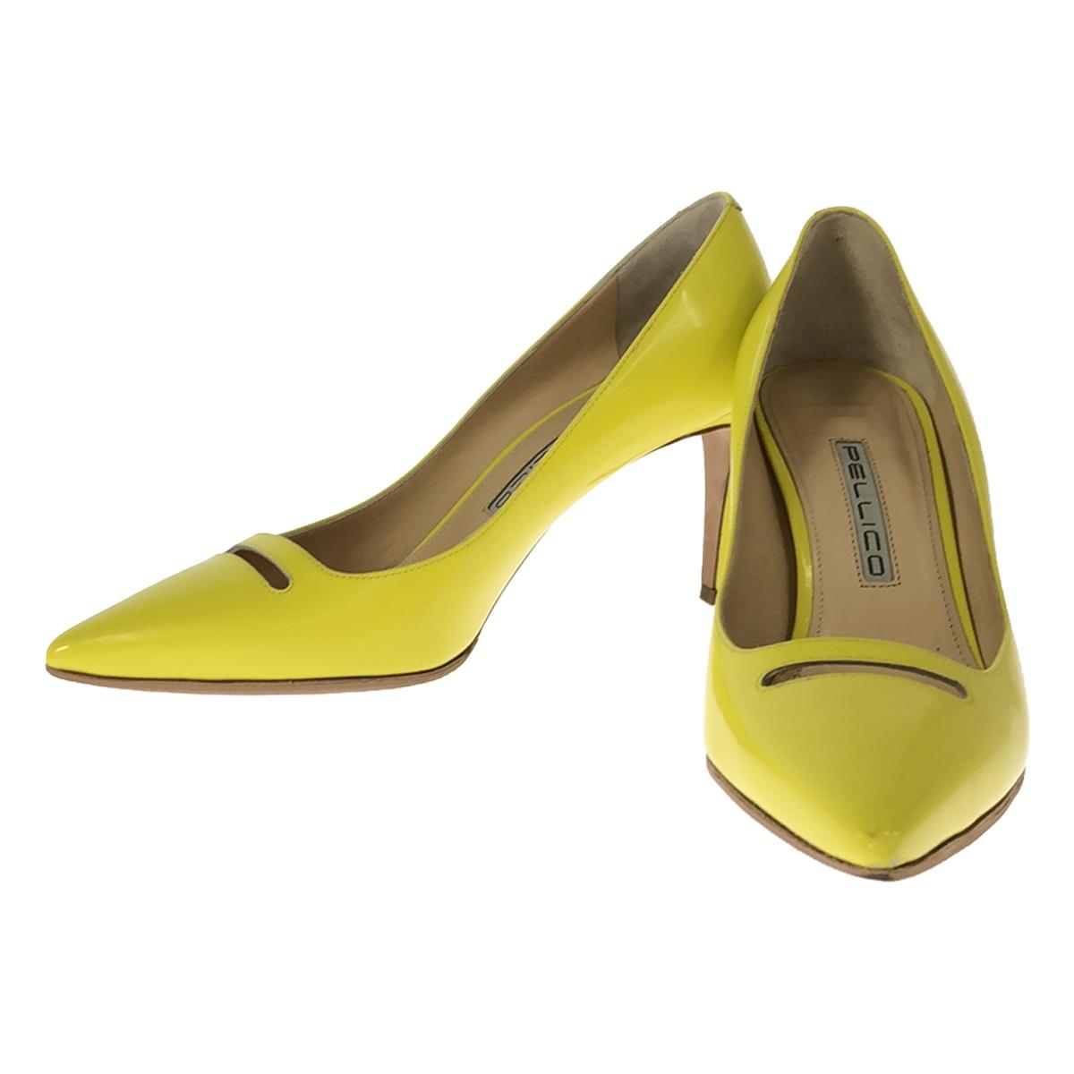 [Good Condition] PELLICO | ANDREA 65SC Patent Leather Heel Pumps | 36 1/2 | Yellow | Women's