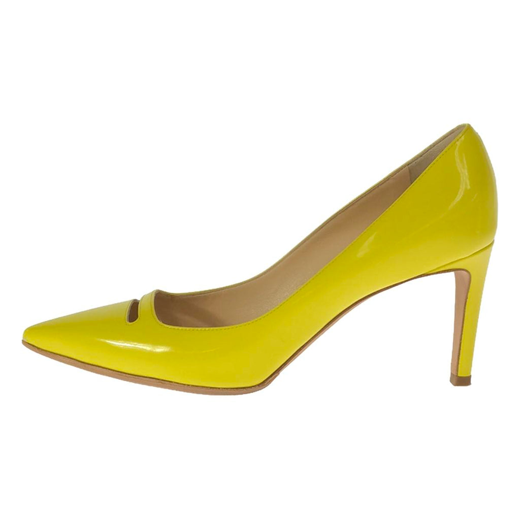 【美品】  PELLICO / ペリーコ | ANDREA 65SC パテントレザー ヒールパンプス | 36 1/2 | イエロー | レディース