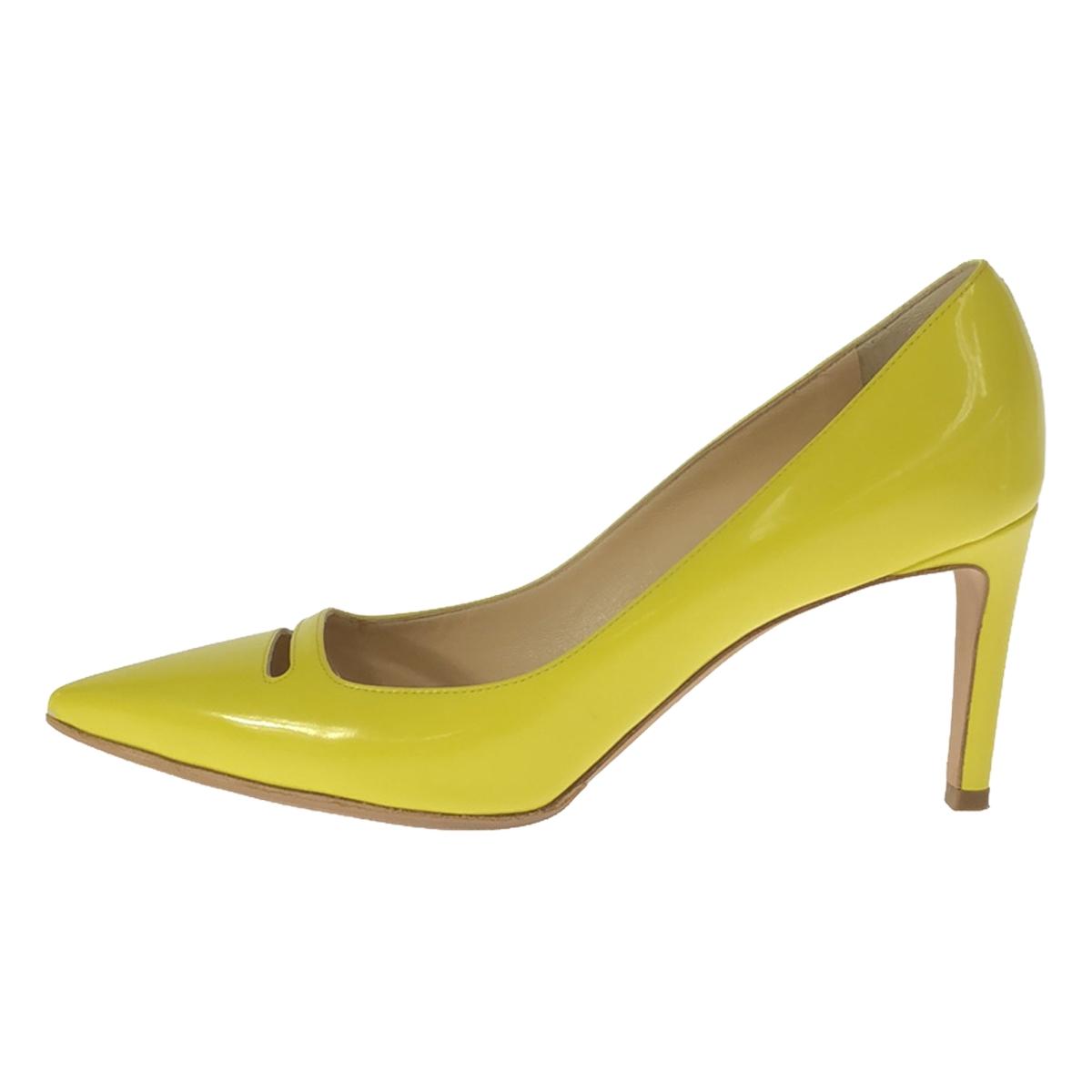 [Good Condition] PELLICO | ANDREA 65SC Patent Leather Heel Pumps | 36 1/2 | Yellow | Women's