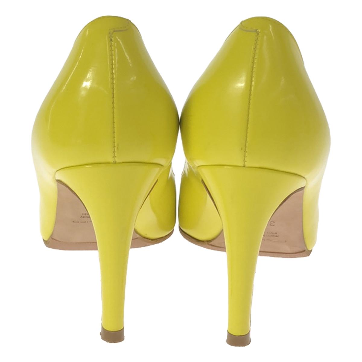 [Good Condition] PELLICO | ANDREA 65SC Patent Leather Heel Pumps | 36 1/2 | Yellow | Women's