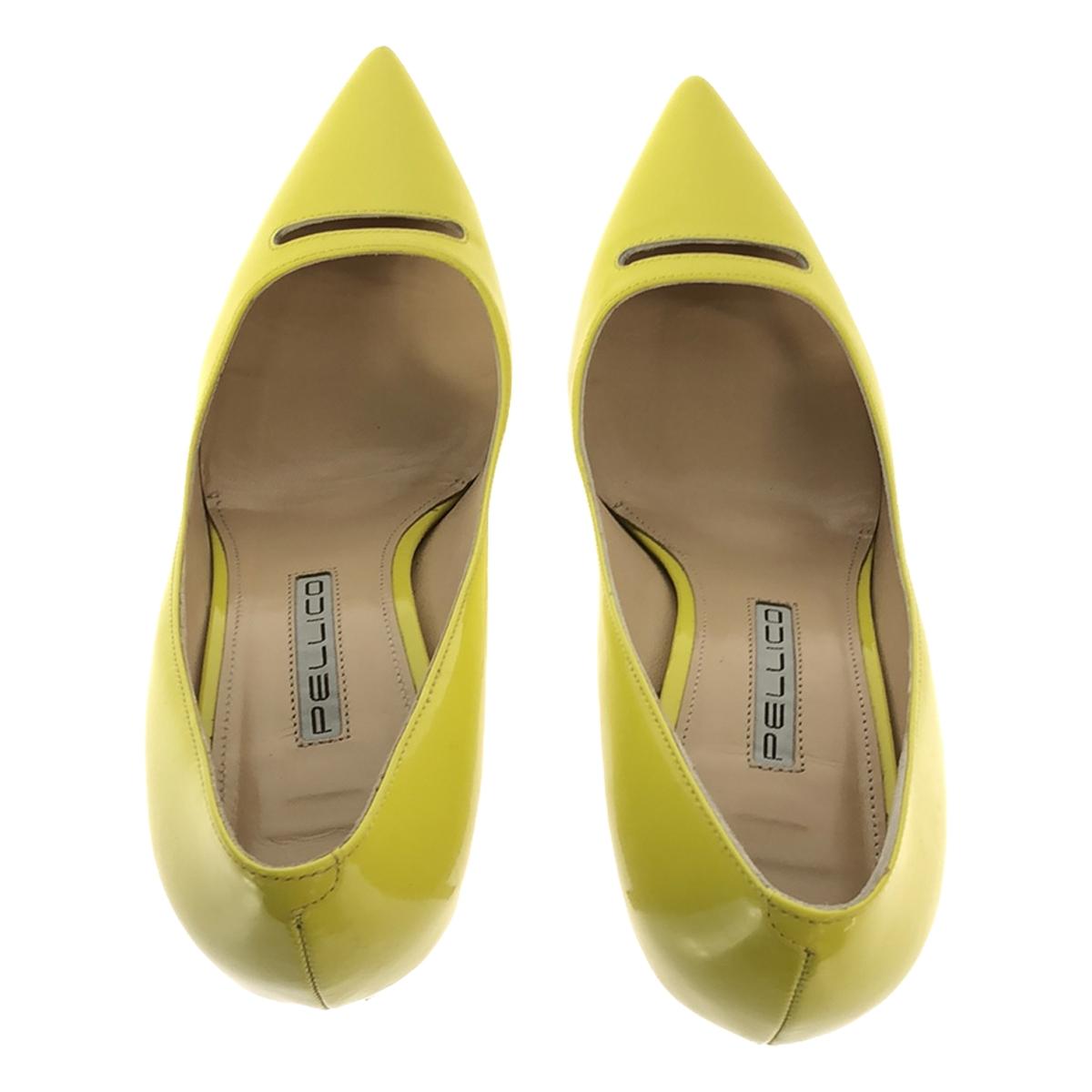 [Good Condition] PELLICO | ANDREA 65SC Patent Leather Heel Pumps | 36 1/2 | Yellow | Women's