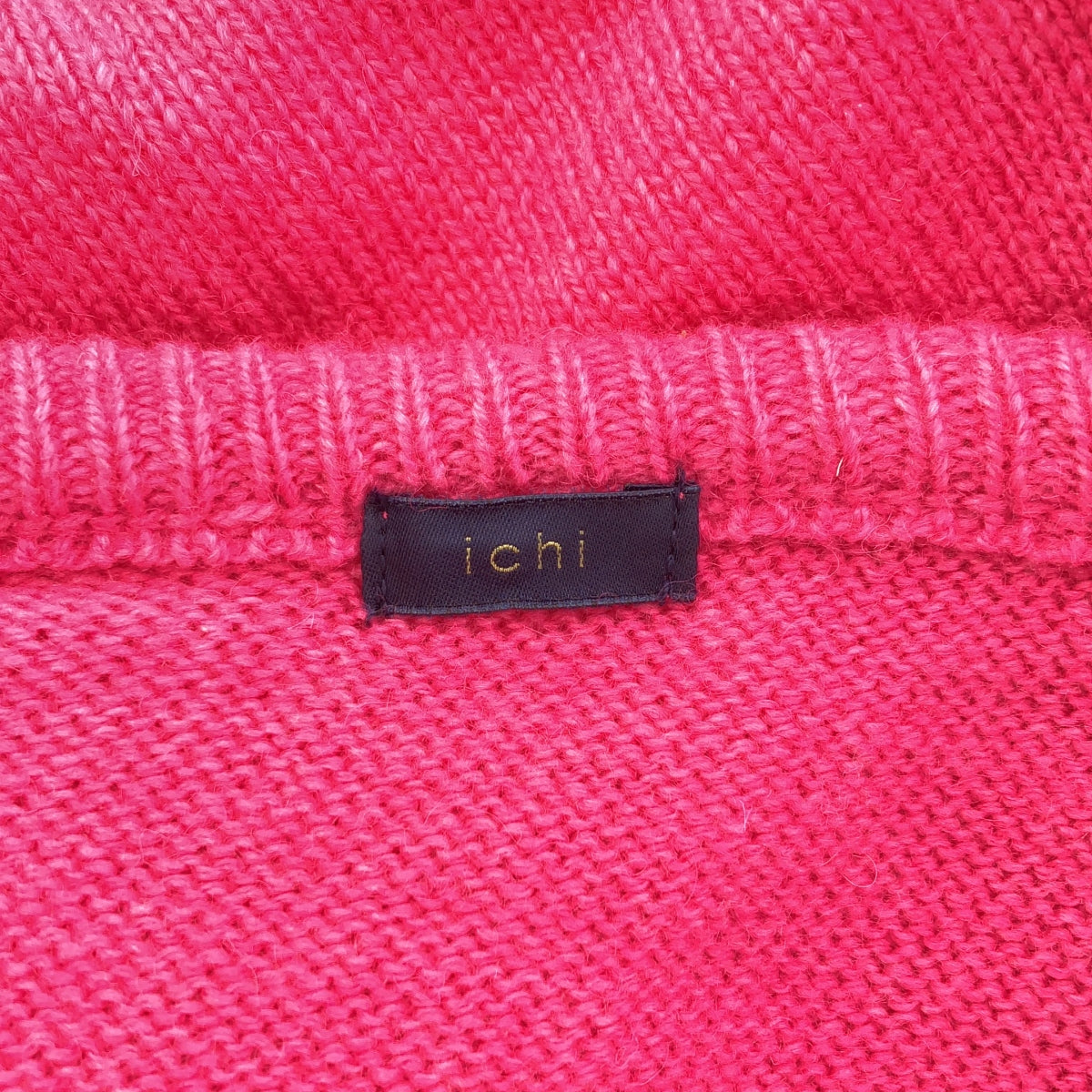 [品相良好] ichi | 圓領羊毛針織套頭衫配圍巾 | F | 粉紅色 | 女款