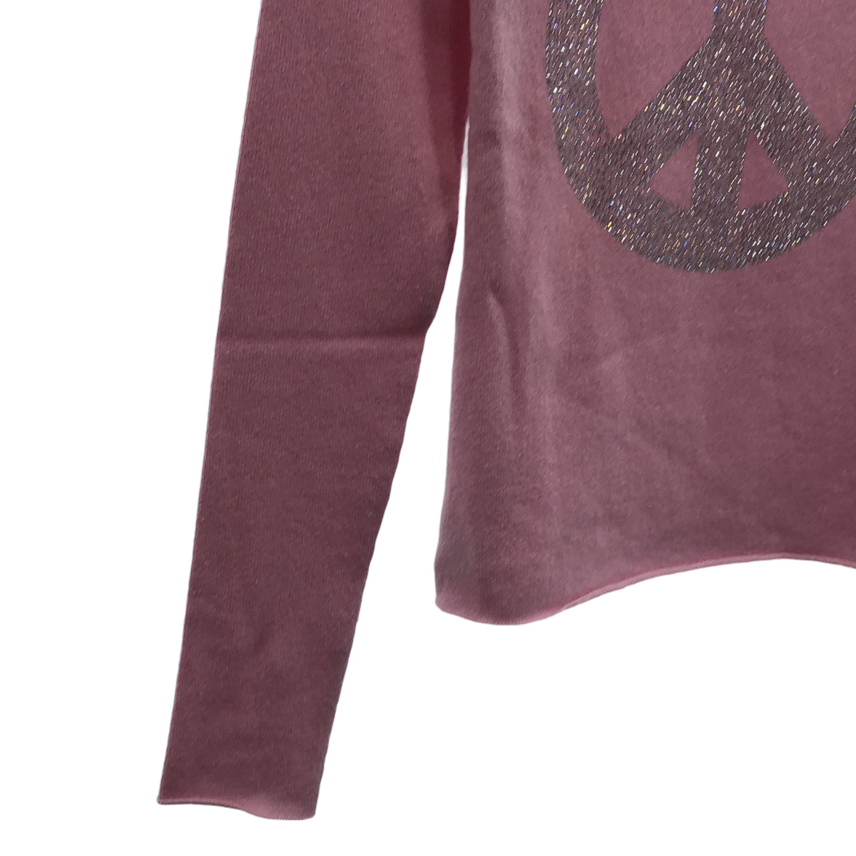 lucien pellat-finet / 루시안 페라피네 | 순수 캐시미어 평화 마크 스와 로브 스키 크루 넥 니트 | XS | 핑크 | 여성