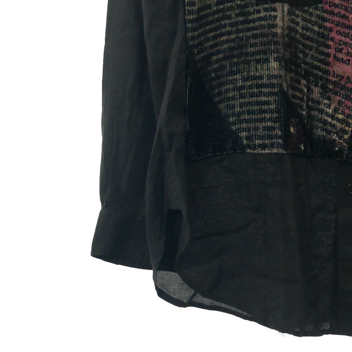YOHJI YAMAMOTO POUR HOMME / ヨウジヤマモトプールオム | 柄衿パッチワーク付 セルロース シャツ | 2 | メンズ