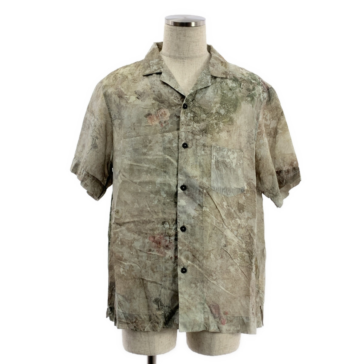 【美品】  ziggy chen / ジギーチェン | 2024SS | PRINTED SHORT SLEEVE SHIRT / 総柄 オープンカラー オーバー シャツ | 44 | マルチカラー | メンズ