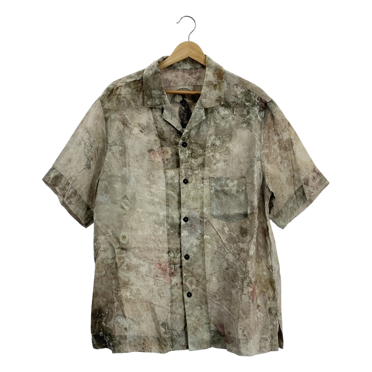 【美品】  ziggy chen / ジギーチェン | 2024SS | PRINTED SHORT SLEEVE SHIRT / 総柄 オープンカラー オーバー シャツ | 44 | マルチカラー | メンズ