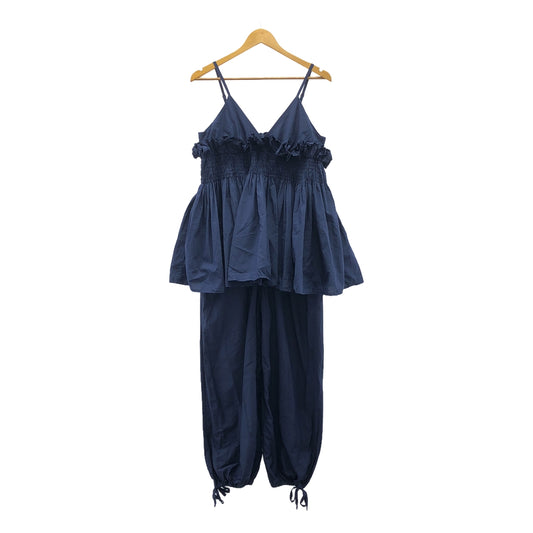 crinkle crinkle crinkle / crinkle crinkle crinkle | 2023SS | silk cotton camisole layer all in one jumpsuit | F | Navy | Women's