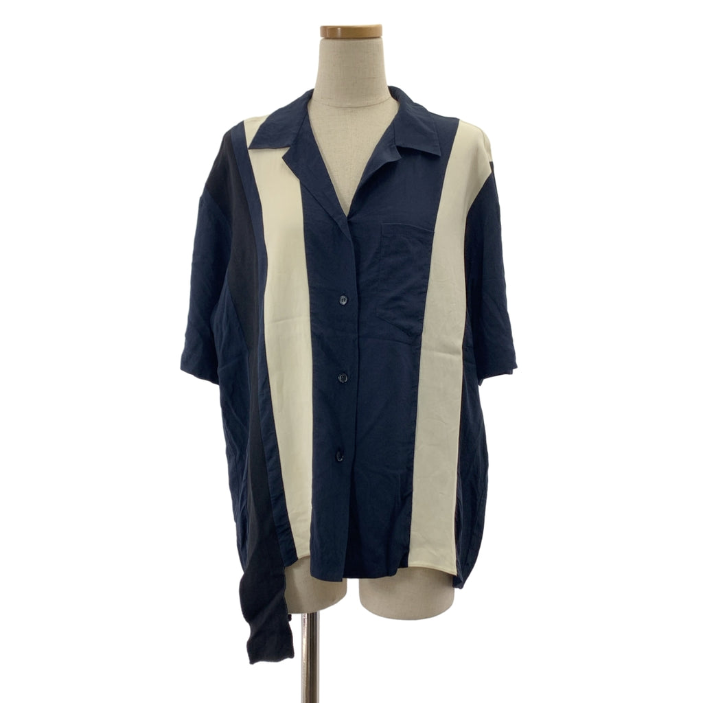 STELLA McCARTNEY | 100% 絲質 | 雙色真絲超大款開領襯衫 | 尺寸 34 |